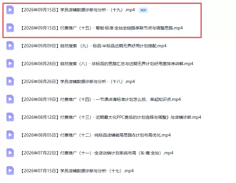 2026淘宝电商终局之战VIP课-更新1022：自然搜索+直通车+无界+精准人群，系统掌握测款动销与全店推广布局方法